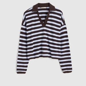 Madewell Striped Polo Shirt in Periwinkle Stripe